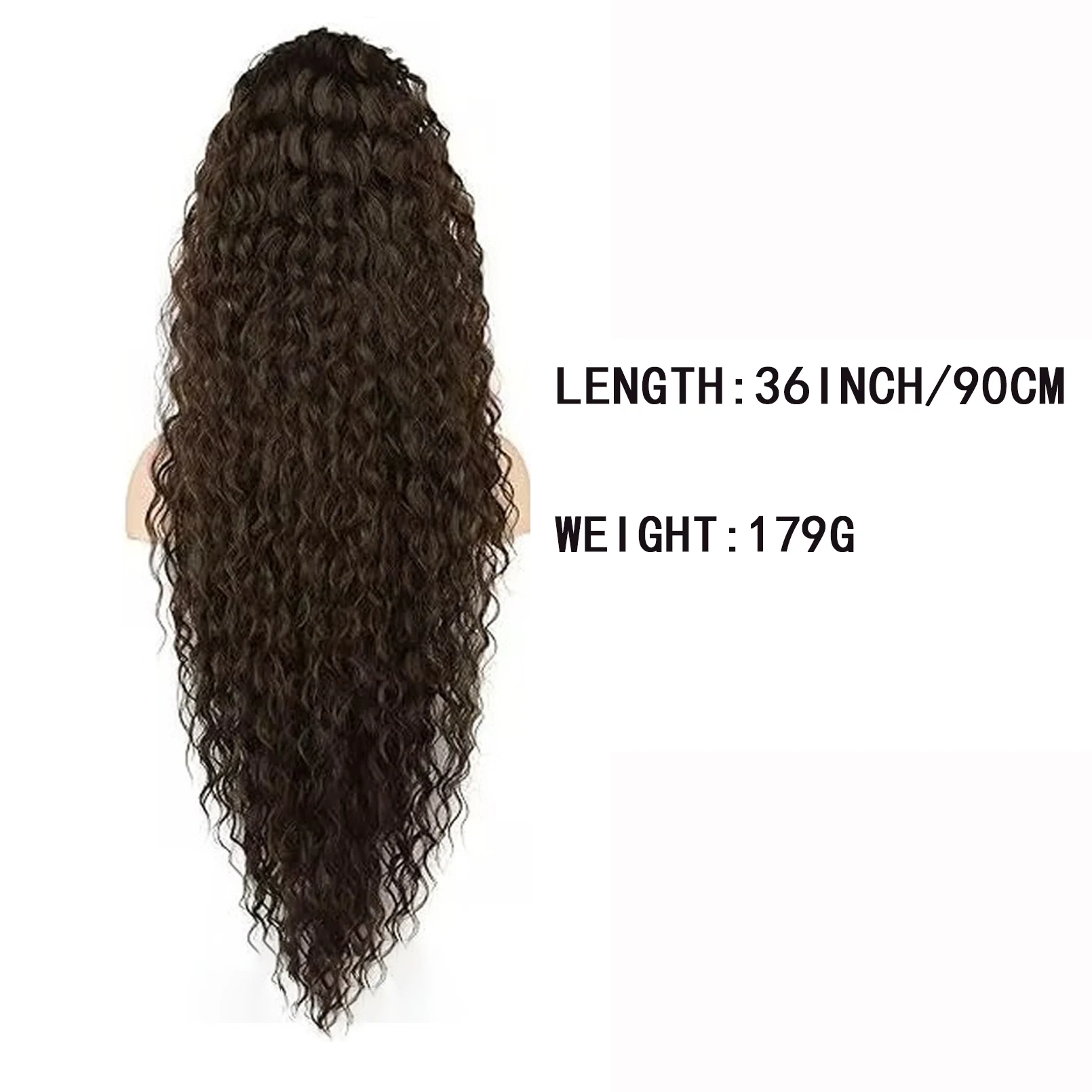 H&STAR 36 inch  Synthetic Drawstring Ponytail ExtensionBlack Long Lightweight Full Natural Curly Fake Tail  Layered Hairpiece