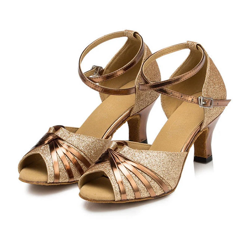 

Women Dance Shoes Adult high Heels Sandals Shoes Ladies Professional Party Ballroom Latin Tango Jazz Salsa Dance Heeled Shoes 2C