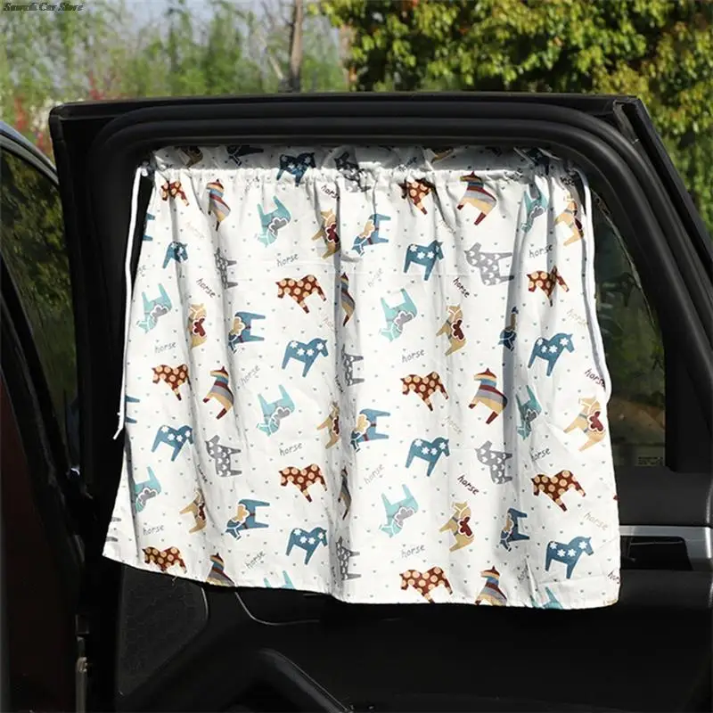 

Cotton Suction cup Curtain In The Car Window Sunshade Cover Cartoon Side Window Sunshade UV Protection For Kid Baby Children
