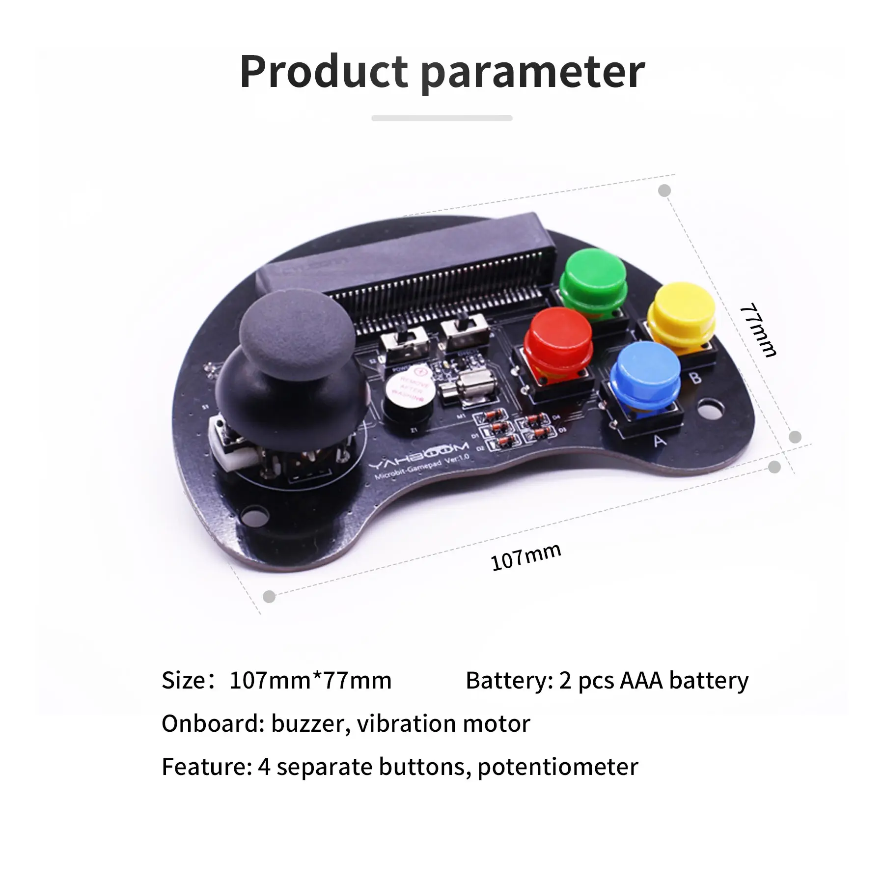 Robot Car Remote Control Handle Game Joystick Joystick Breakout Expansion Board per bambini con BBC Microbit V2 - immagine 6