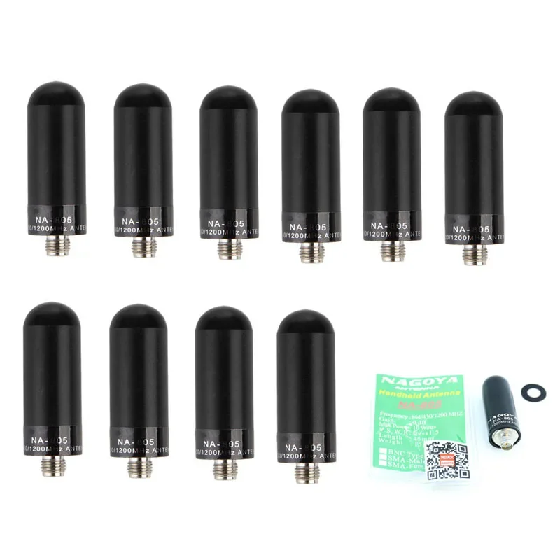 10PCS High-gain Nagoya NA-805 SMA Male / SMA Female / BNC  Dual Band Short Antenna For Kenwood Baofeng GT-3 UV-5R Walkie Talkie