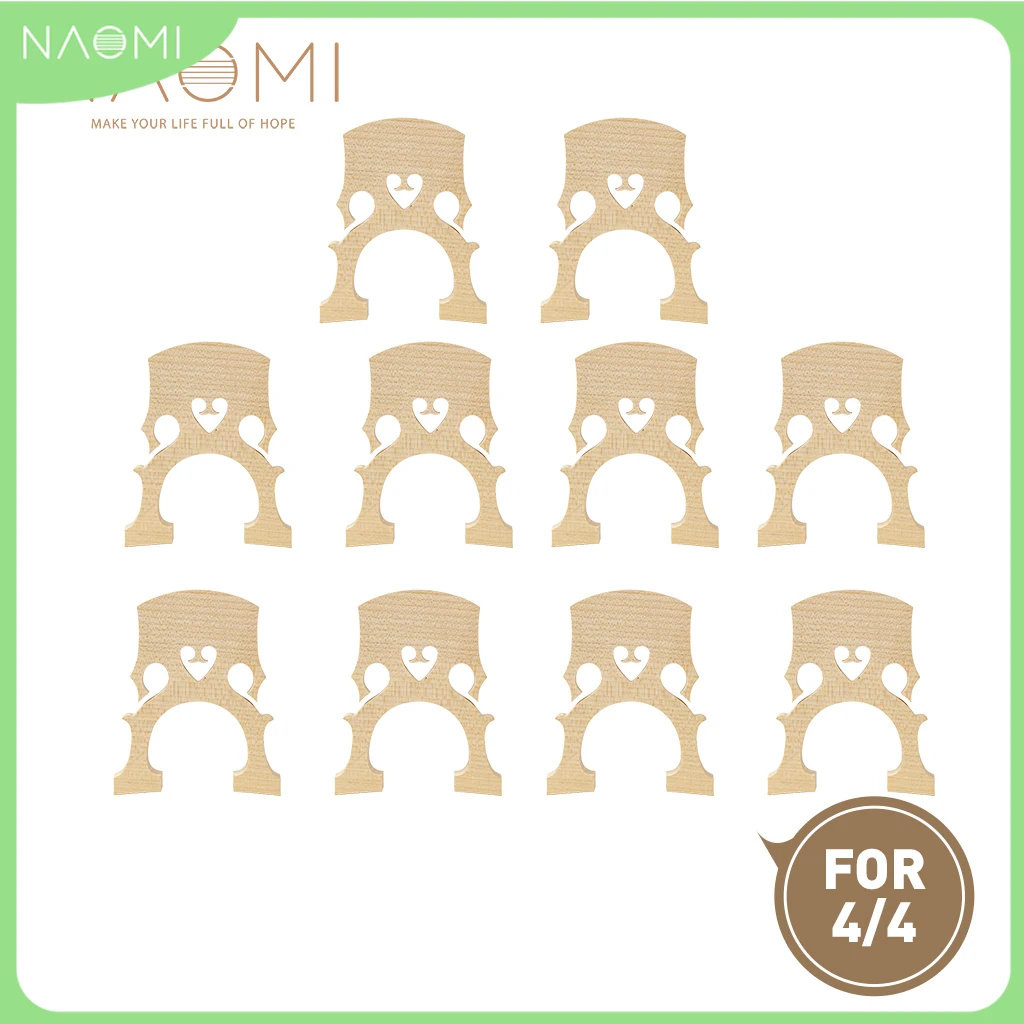 NAOMI 10pcs/1set 4/4 Cello Bridge Unfitted Selected Maple Wood Bridge Excellent Performance And Easy to Use