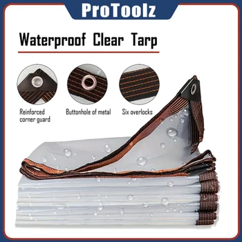 Transparent Waterproof Tarpaulin Garden Rainproof Clear Poly Tarp Plant Cover Insulation Shed Cloth with Grommets