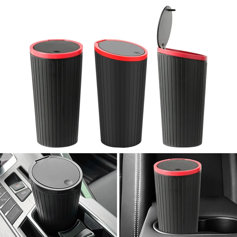 

Press Type Car Trash Can New with Lid Waterproof Car Garbage Can Accessories Leakproof Car Interior Rubbish Container Auto