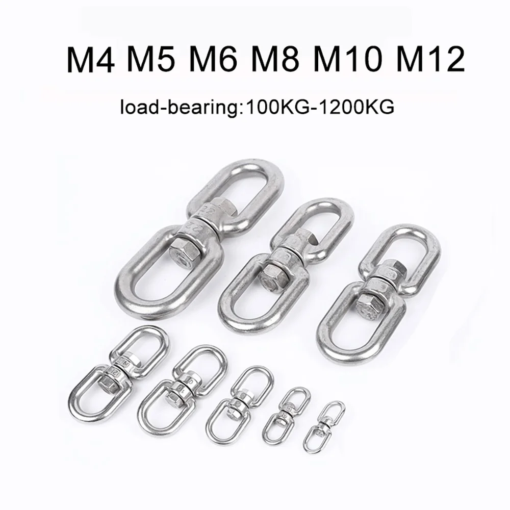 M4 M5 M6 M8 M10 M12 A2 Double Ended Swivel Eye Hook Ring 304