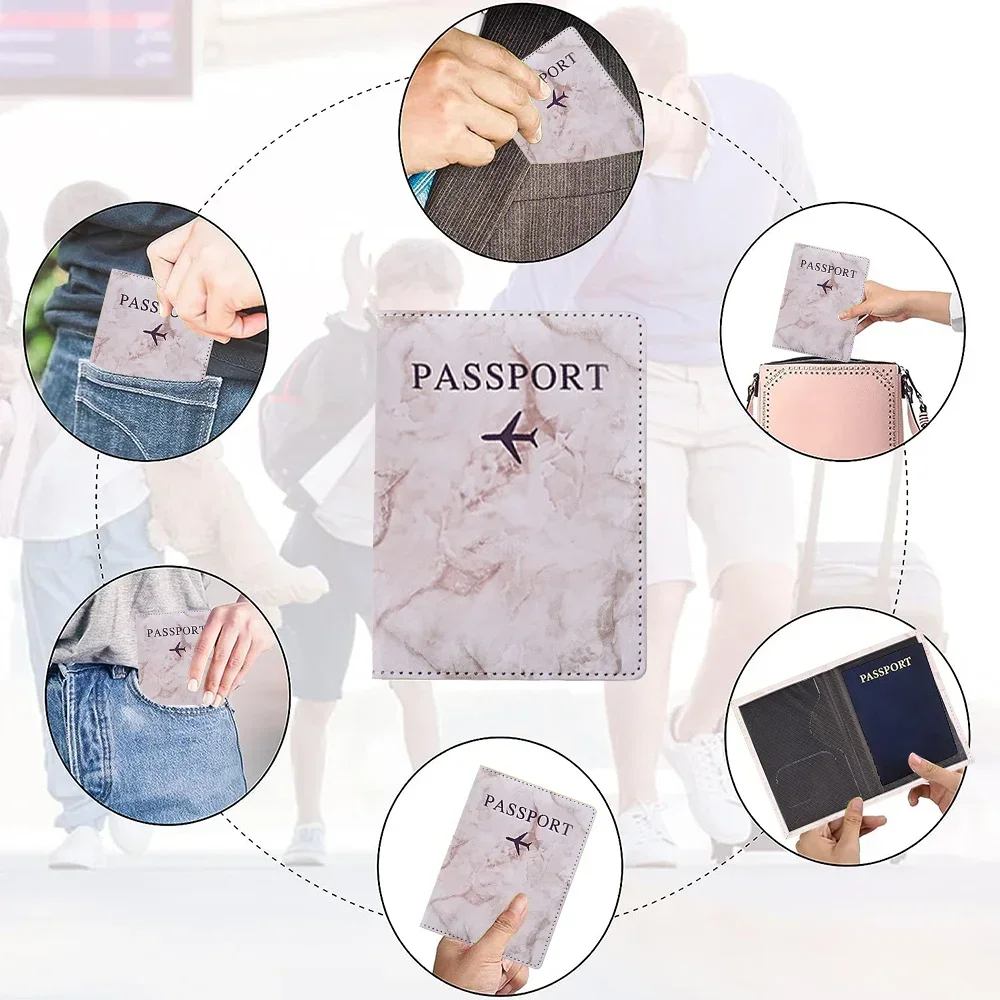 Passport protective cover embroidery letter pattern travel holder wallet gift PU leather card case cover unisex
