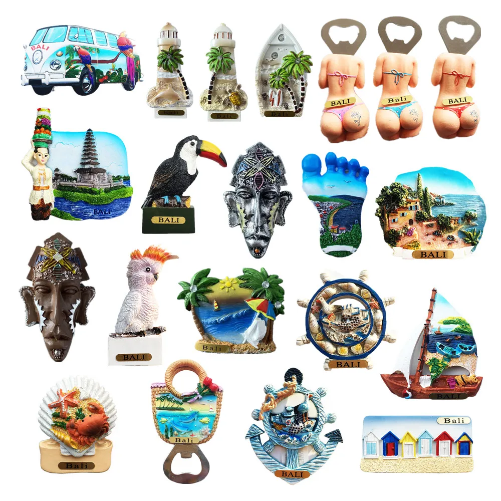 Asia Indonesia Bali Tourist Souvenir Fridge Magnets Decoration Articles Handicraft Magnetic Refrigerator Collection Gift