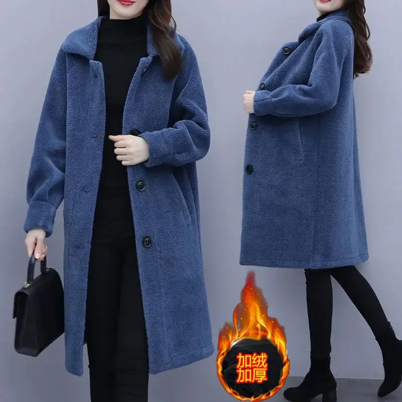

Winter New Lamb Wool Warm Coat Fat Sister Mid-length Thickened Fashion Coat