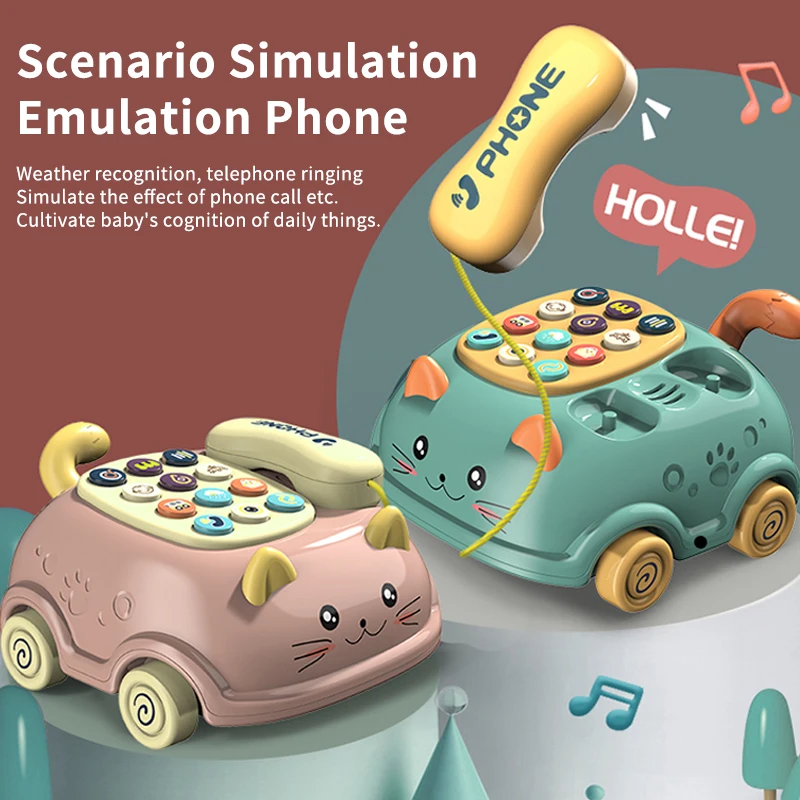 Cell Phone Toy Learning Toys Baby toys 0 12 months Montessori Musical Piano Phone Toys For Baby Girl 13 24 Months Mobile Phone Toys For Kids 2 To 4 Year Old