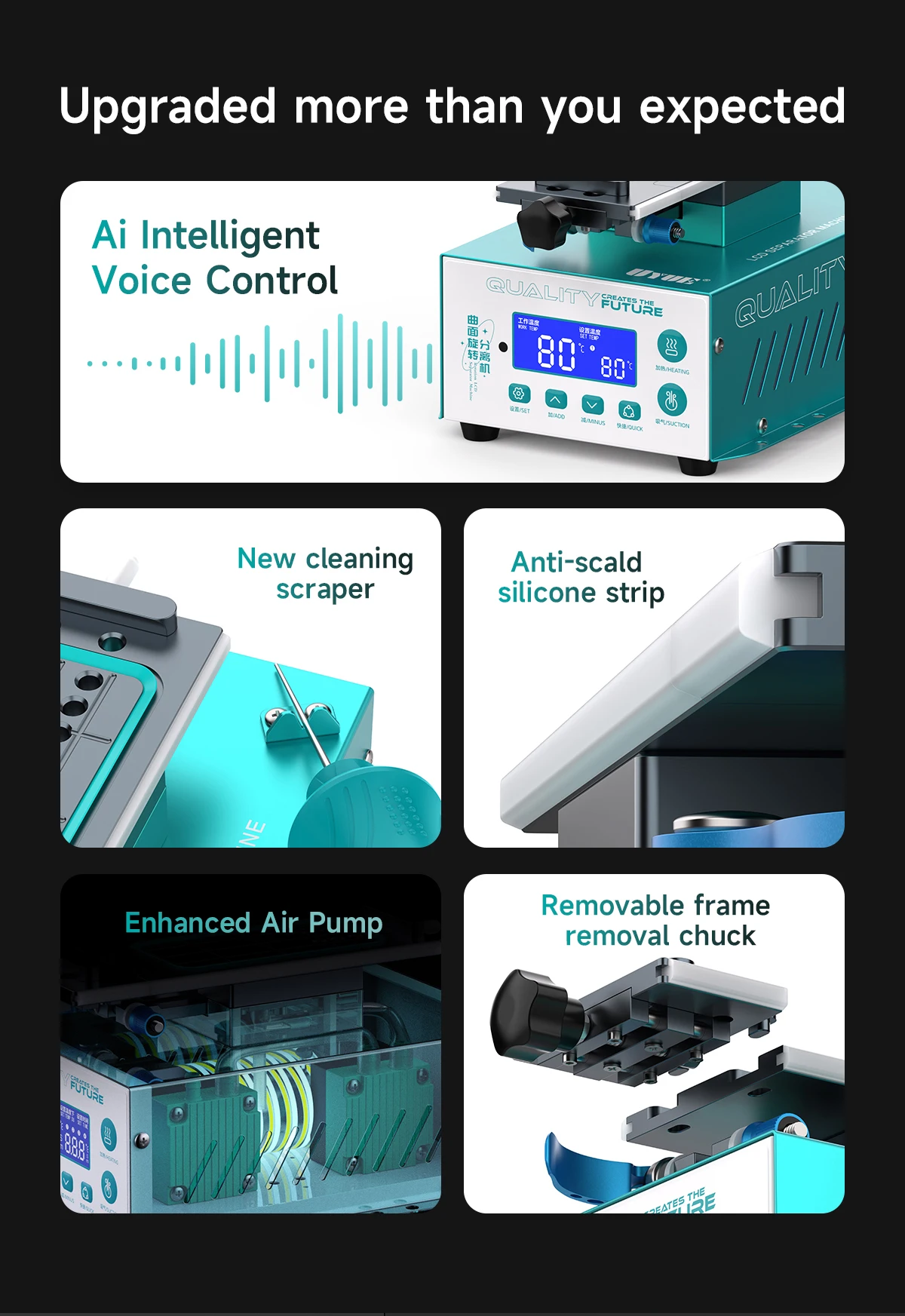 UYUE 988S-2 988S-3 AI Voice LCD Screen Separator Frame Separating Machine For Mobile Phone Didplay Disassembly Repair