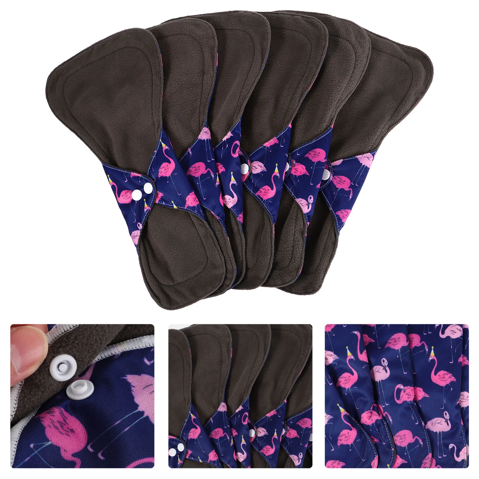 

1 Set Charcoal Bamboo Mama Menstrual Pads Washable Sanitary Napkin with Bag(M)