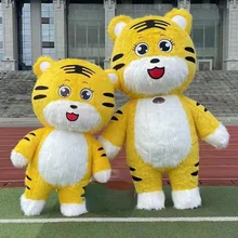 Costume de poupée de dessin animé tigre année, vêtements de marche, spectacle d'activité, Costume d'accessoires gonflables