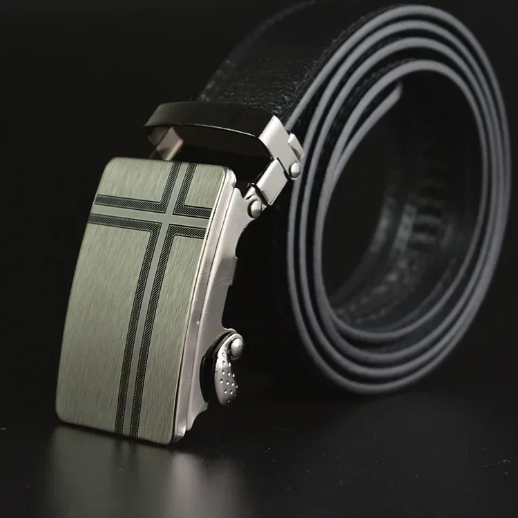 Leather Belt Leather Quality Automatic Buckle Black Belts Cummerbunds Cinturon Hombre Men Belt Male Genuine Leather Strap Belts for Men mens belt toothless automatic buckle belt