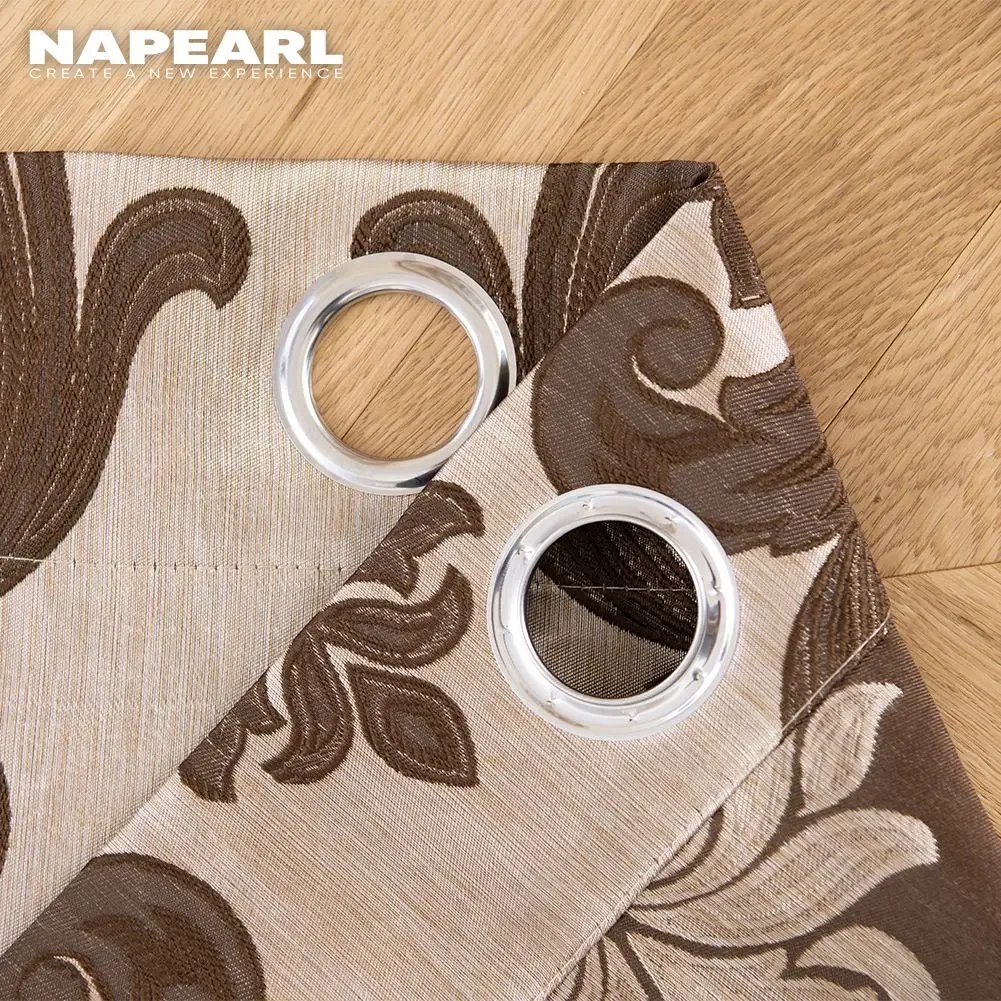 Blackout Curtains Blackout Blinds Window Curtains Decor Curtains Light Filtering Curtains Thermal Insulation Curtain Brown Jacquard Curtains For Living Room Polyester Window Curtain Panel Luxury Semi Blackout Bedroom Curtains Blinds