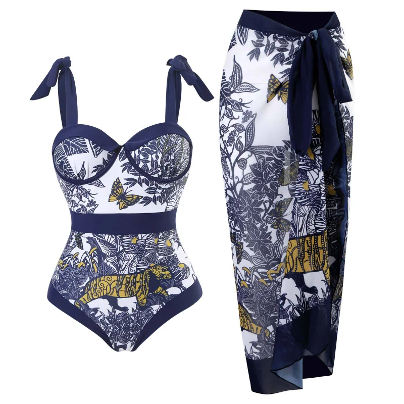 

Two Piece Sets Beach Swimsuit Cover-up 2023 Summer Women Clothes Tops Bodysuits And Skirt Fitness Skinny Outfit 2 Piece Suit
