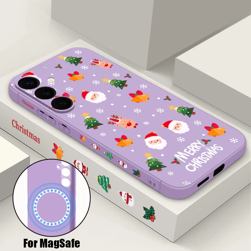 Festive Santa & Elk Magnetic Phone Case with Magsafe Wireless Charging Compatibility