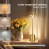 Simple LED Rechargeable Touch Metal Table Lamp Three Colors Bedside Creative Ambient Light Bar Outdoor Decoration Night Light Si 2