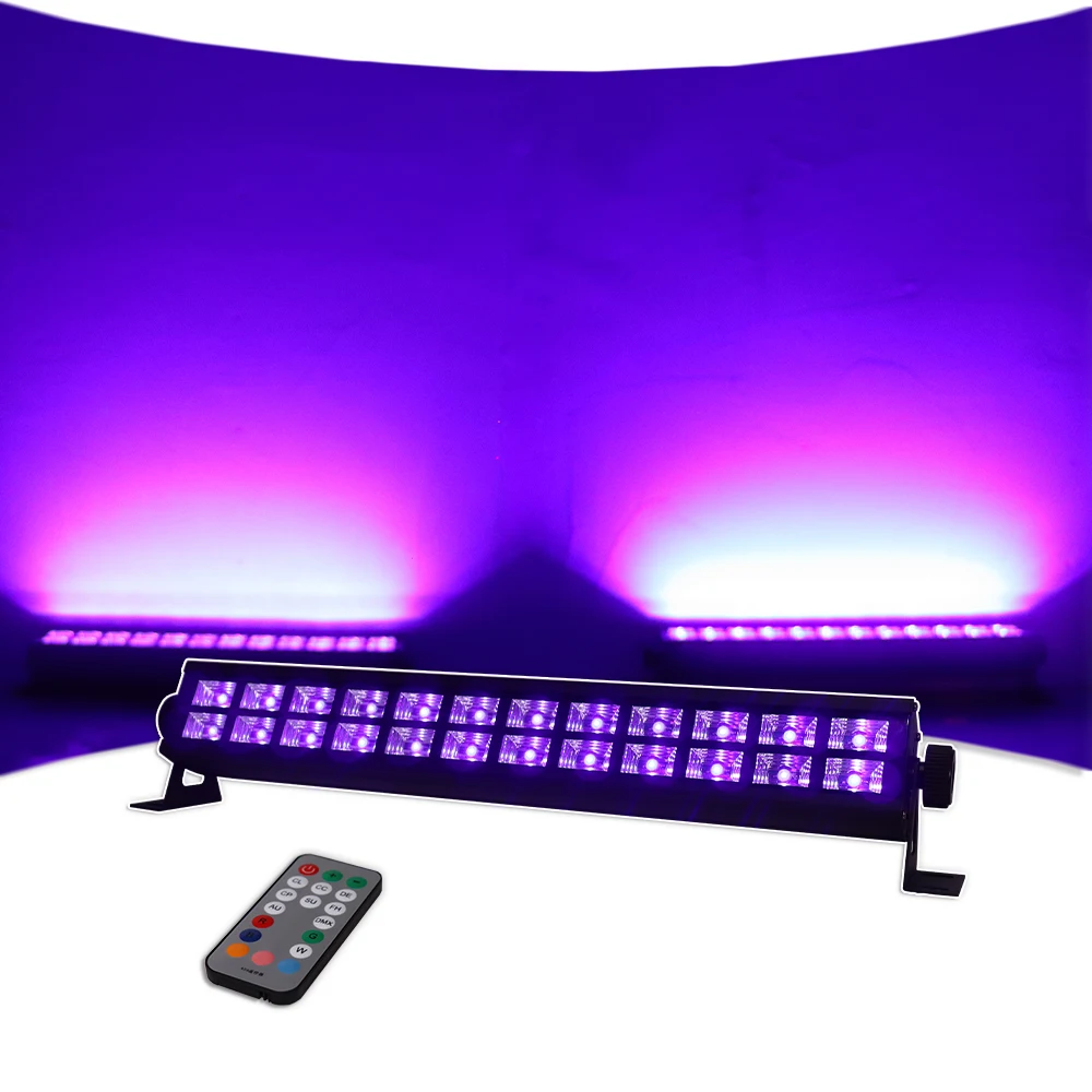 24x3W LED UV Black Lights Stage Blacklight DMX Ultraviolet Effect Light For Halloween Xmas Dance DJ Disco Party Bar