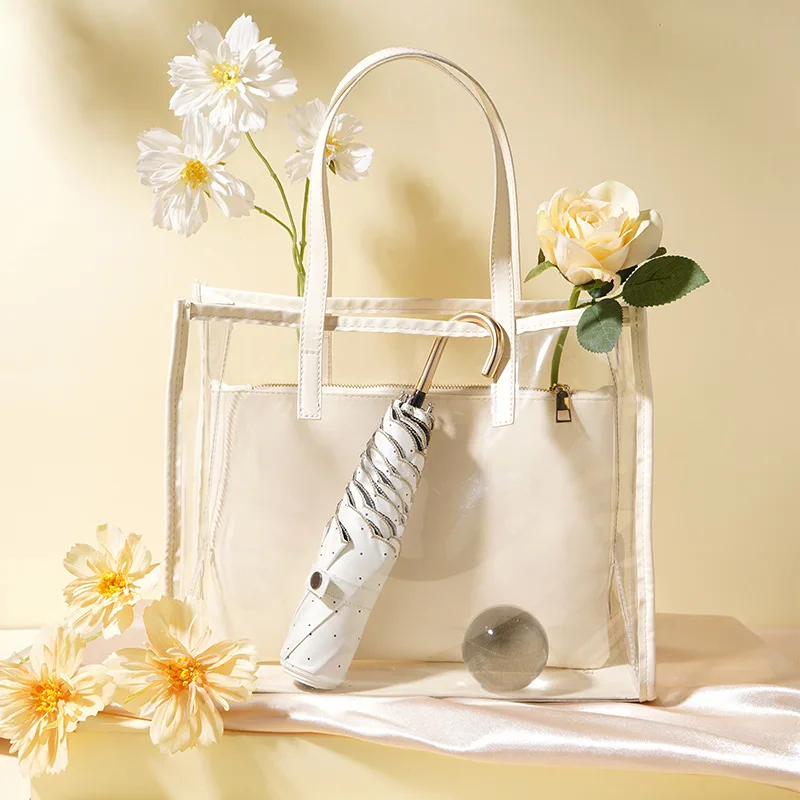 Vinyl Anti-UV Mini Umbrella  Portable Windshield Umbrella Sunny or Rainy Use Sun Protection Parasol