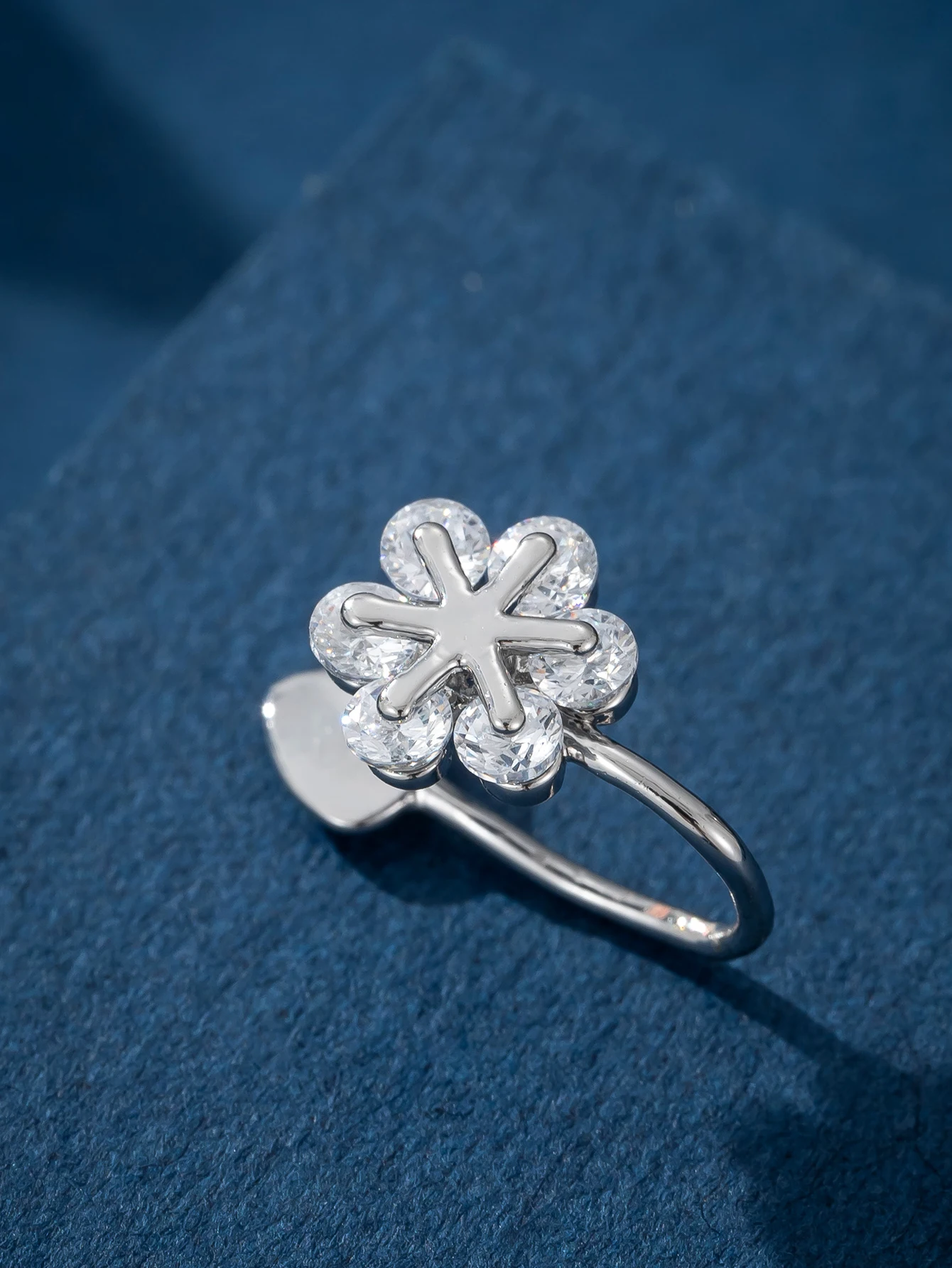 Sweet Mini Cubic Zirconia Flower Ladies Ear Clip