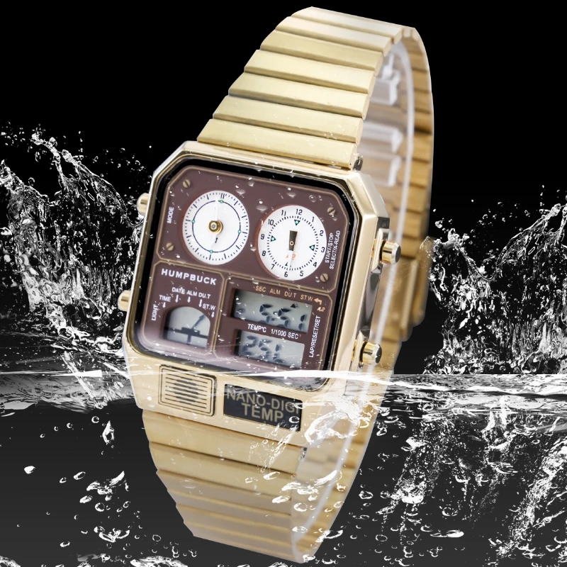 

HUMPBUCK Adventure Ready Outdoor Waterproof Watch Day of the Week Dual Time Function Rugged Design