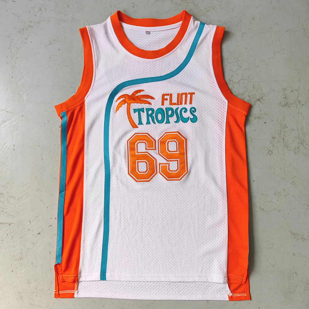 thumbnail image 1 of Camisetas de baloncesto Trillest Semi Pro Movie Jackie Moon 33 Monix 11 blancas y verdes Flint Tropics para hombre para fiesta de Halloween, 1 of 5
