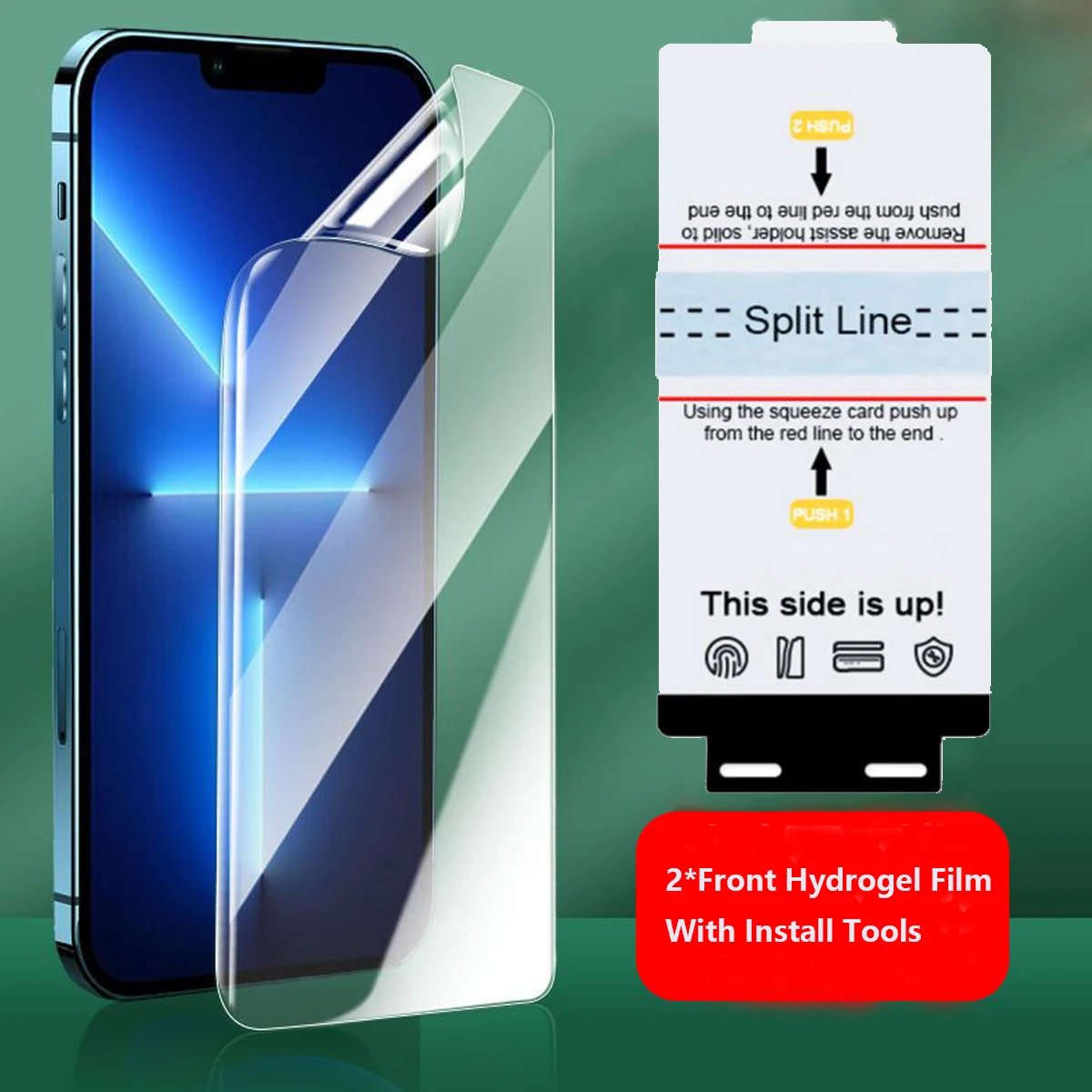 

2 Pack HD Soft TPU Screen Protector for iPhone 15 Pro Max 15Plus 14 13 12 Mini 11 Pro Max Front Hydrogel Film+Install Tools