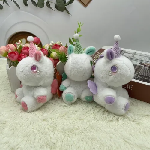 

1 Pcs Cartoon Kawaii Ice Cream Unicorn Plush Doll Keychain Charm Creative Ins Pony Doll Backpack Charm Children's Birthday Gifts