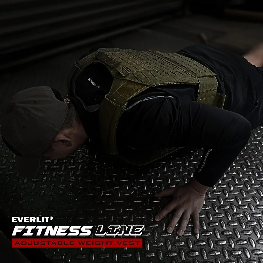 EVERLIT Adjustable Weighted Vest 14 Lbs 20 Lbs Weight Included for Body Weight Training Fitness Workout Running for Men Women V