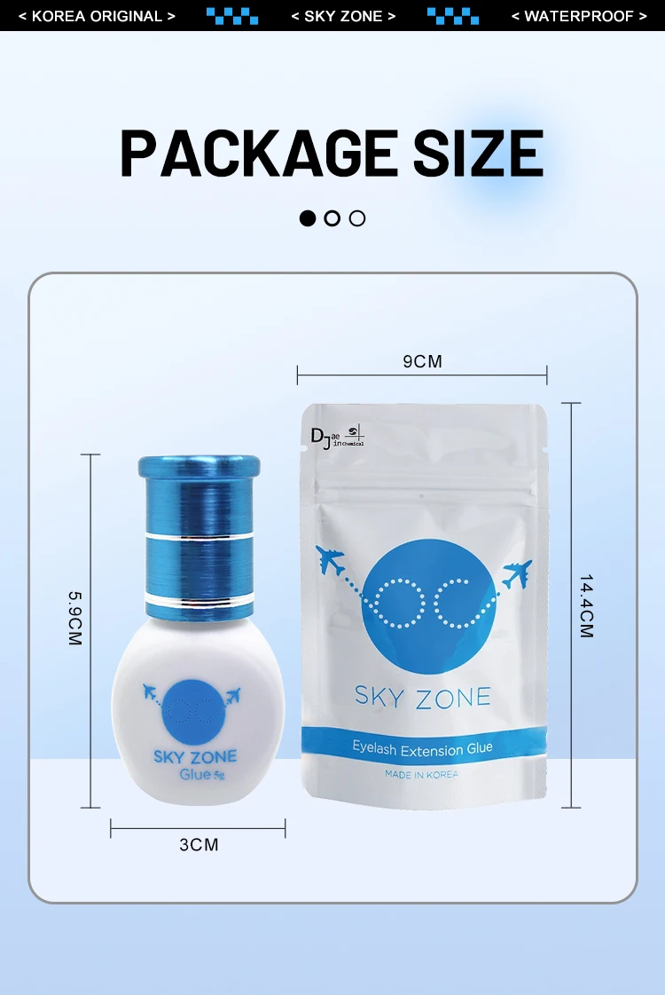 Sky Zone Eyelash Extensions Glue 5g Professional Korea Sky False Lash Glue with Sealed Bag Makeup Tools Shop Supplies