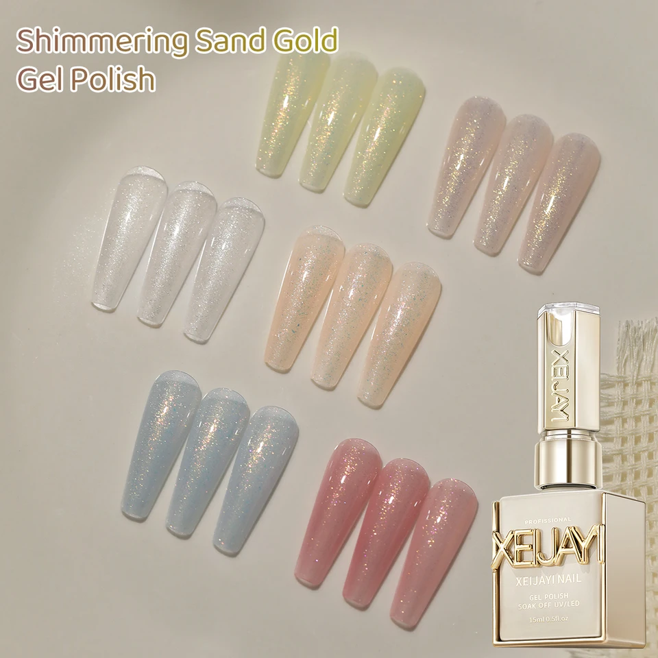 XEIJAYI 6pcs 15ml Gel Nail Polish Set,UV LED Soaking Nail Gel