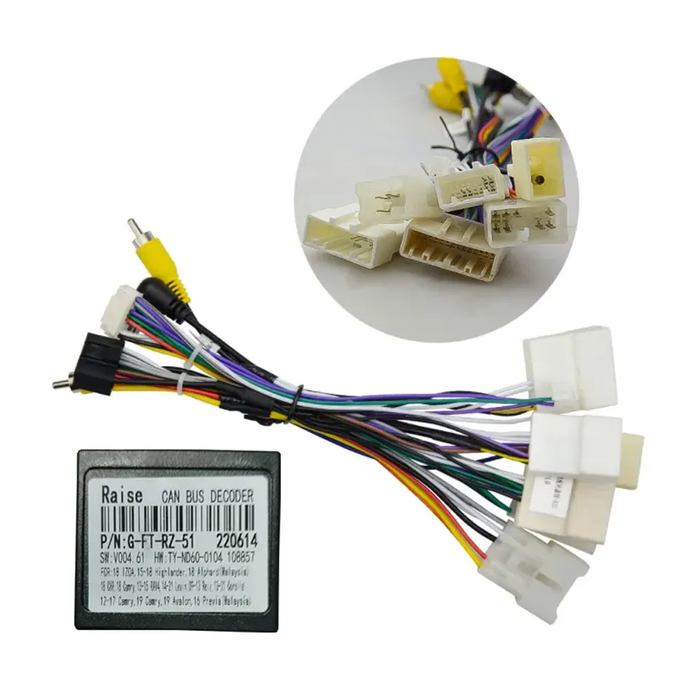 Cable Connector Kit Car Cable and Canbus For Toyota Yaris LHD RHD 2012 Multimedia Video Player Cable