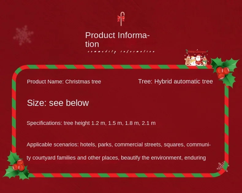 Description Picture 3 of itemWhite Christmas Tree with Tree Skirt PVC Simulation Snow Flocked Encrypt Christmas Tree Christmas Party Decorations with Snow