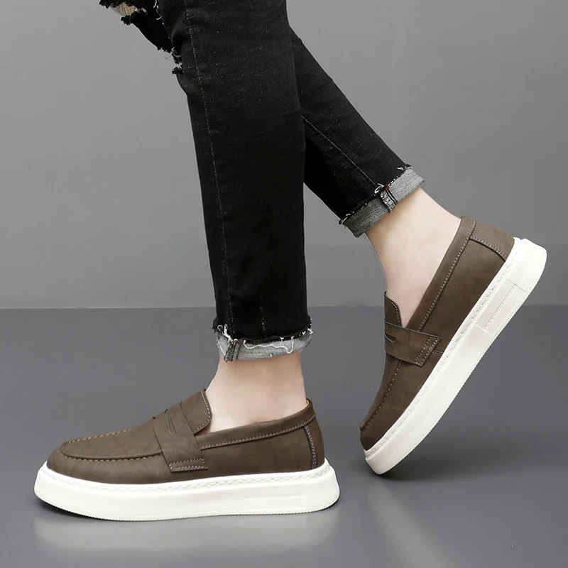 New Male Footwear Genuine Leather Mens Slip on Driving Shoes High Quality Mens Casual Flats High Quality Mens Breathable Loafers 5