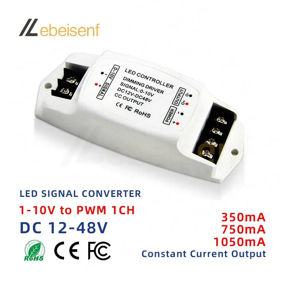 

New 1-10V to PWM LED Dimming Signal Converter DC 12-48V Dimmer Low Voltage Lamp Controller Constant Current 350mA 700mA 1050mA