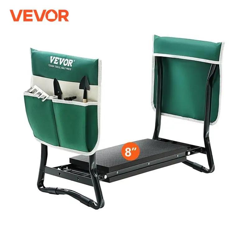 Garden Kneeler Seat VEVOR Foldable Stool Kneeling Bench Gardening with Tool Bag Gifts Grandparents Seniors