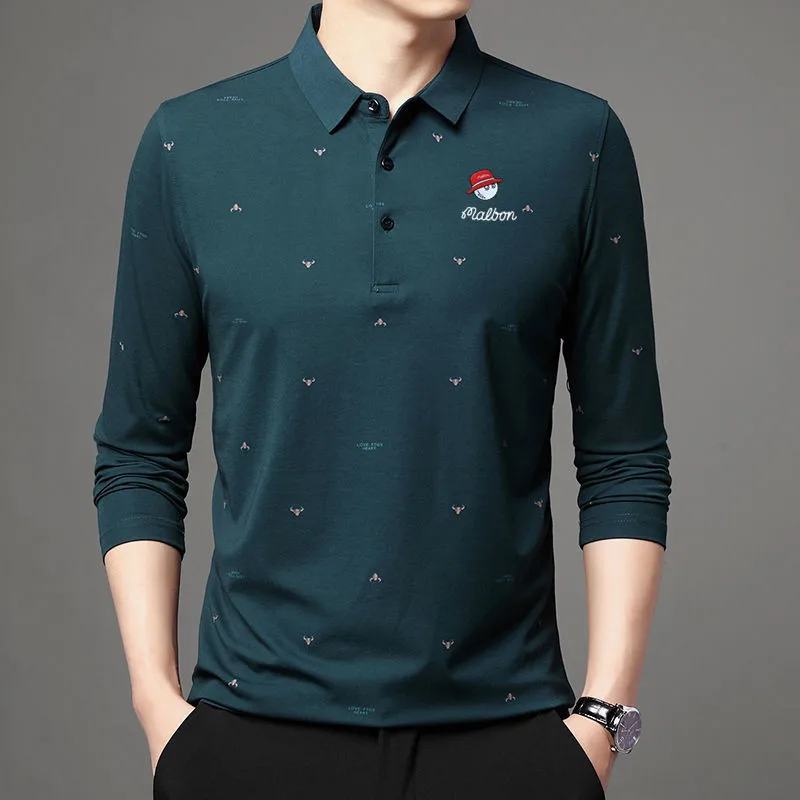 2023 Autumn Men's Golf Clothing Men's Golf Tshirts Horse Golf Tops
