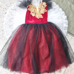 Kids Girls Women Professional Tutu Ballet Swan Lake Dance Performance Costumes Children's Palace Attire Ballet Long Dress