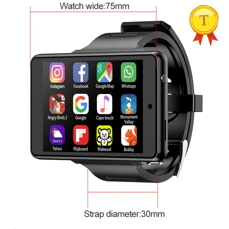

2.8 Inch Big Screen 4G Quad Core Smart Watch Games Mode 4GB 128GB Dual Cameras 2000mAh Battery GPS WIFI Play Games Smartwatch