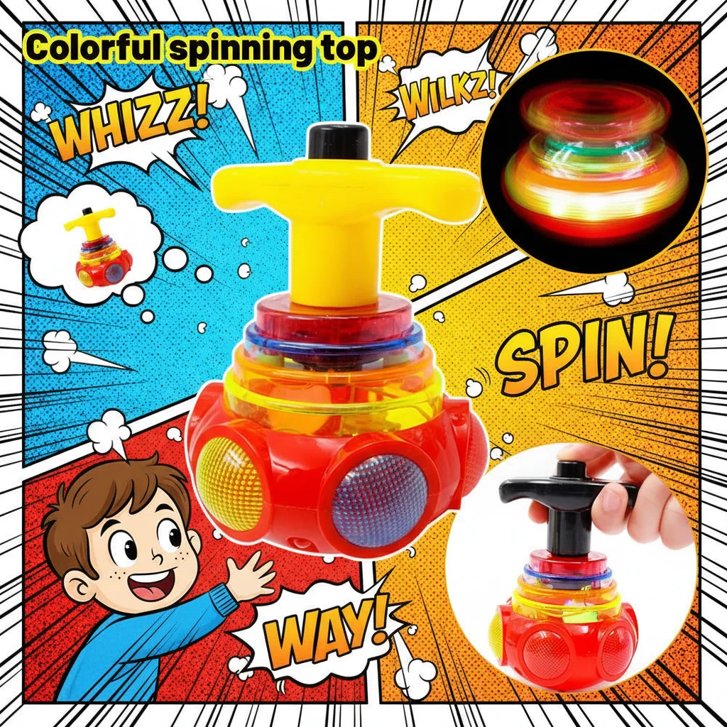 Round Luminous Toy Light Music Rotating Gyro Fidget Spinner Spinning Top Toys Random Color Puzzle Children's-Toys Kids Gifts