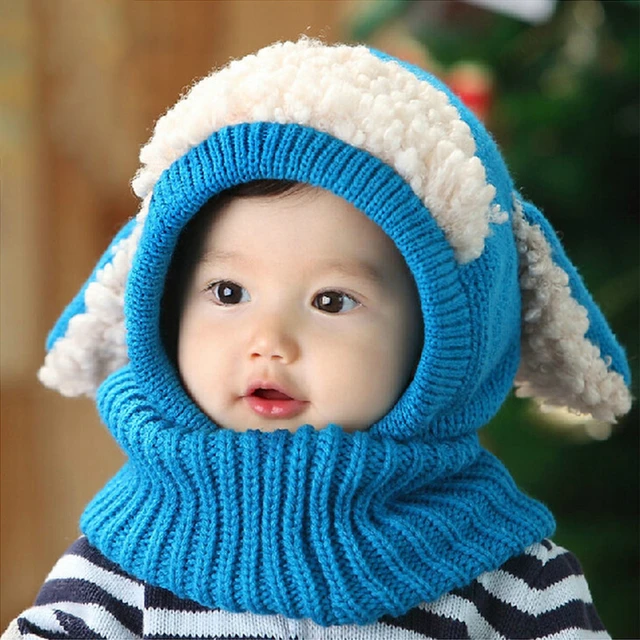 Bonnet à capuche avec écharpe et cache-oreilles pour bébé, bonnet chaud  pour enfants, chapeaux mignons pour garçon et fille, ensemble écharpe, 6  mini-golf, 4 ans, automne et hiver - AliExpress