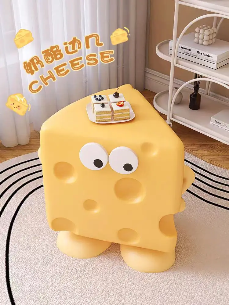 

Ins Cheese Side Table Ornaments Furniture Living Room Home Shelf Cute Cartoon Fun Sofa Side Cabinet Small Coffee Table Bedside T