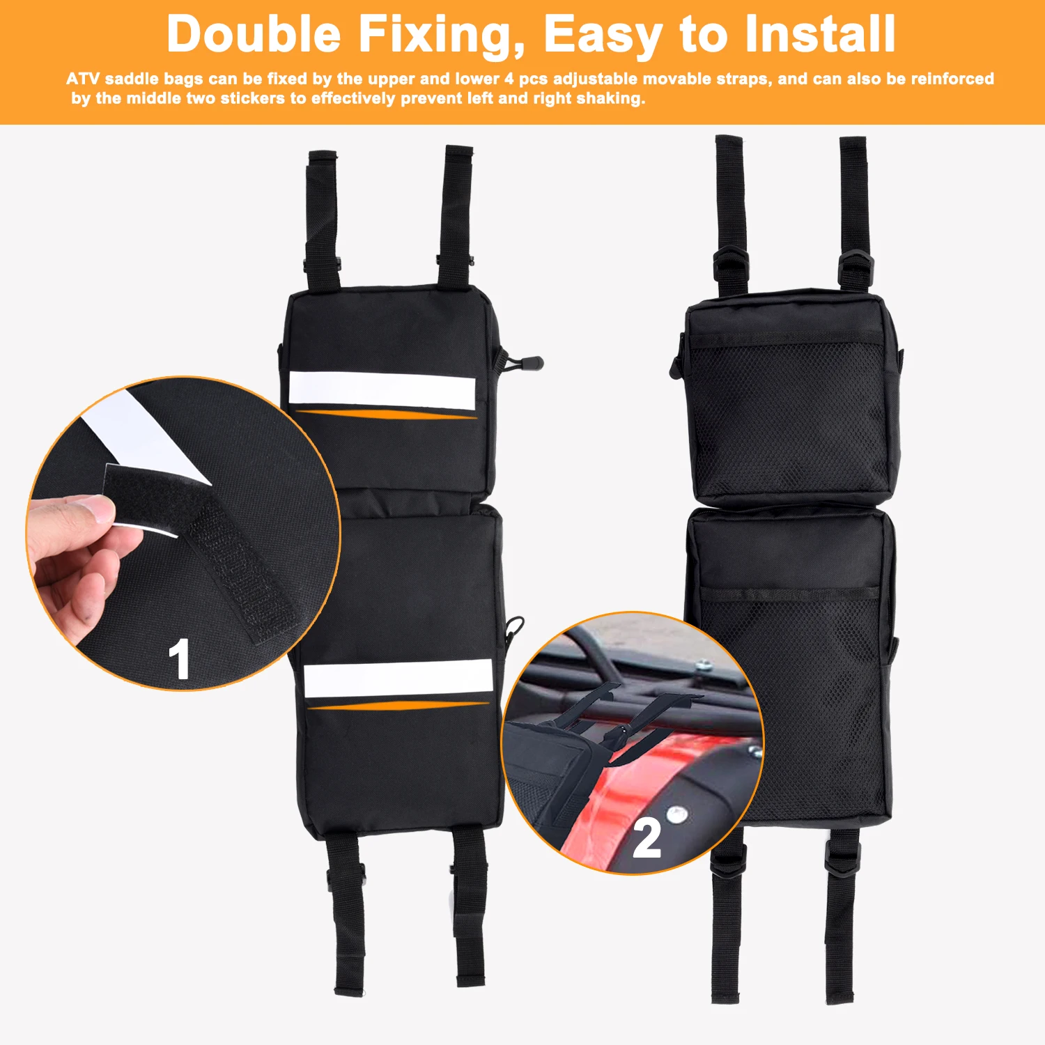 2pcs ATV Bag 600D Oxford ATV Fender Bag Motorcycle Saddlebag Tank Luggage Cargo Storage for Yamaha for Suzuki