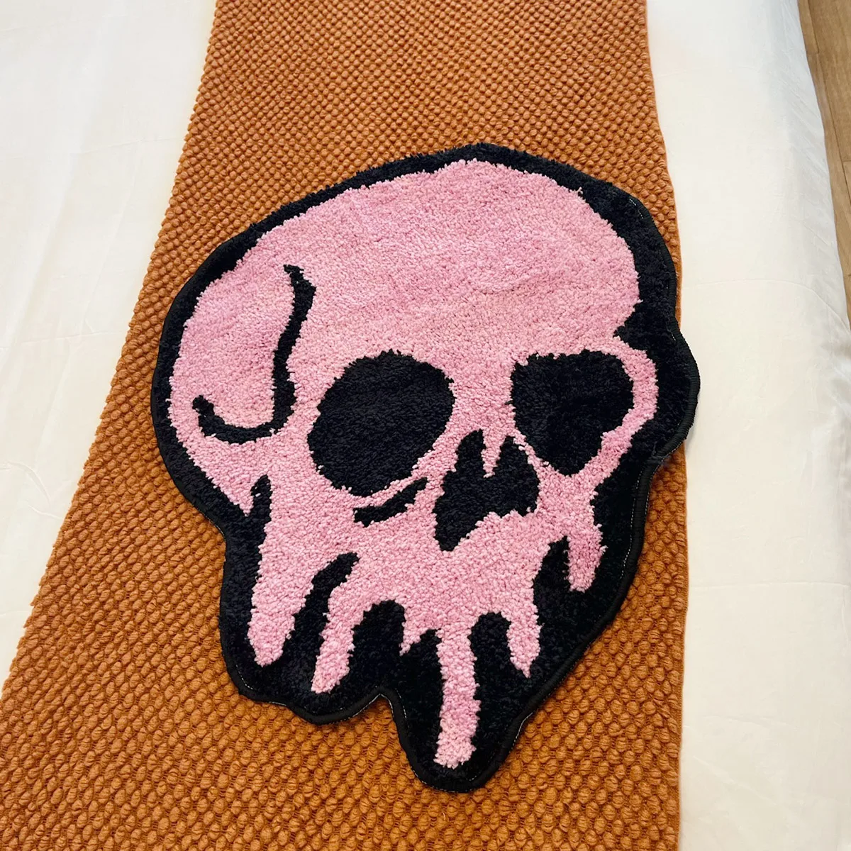 Pink Melted Skull Tufted Rug