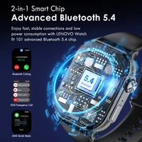 Lenovo – montre connectée avec écran AMOLED de 1.96 pouces, pour Apple, appels Bluetooth, suivi de la santé et du fitness, pour Android IOS 5