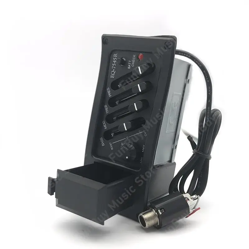 EQ-7545R 어쿠스틱 기타 EQ 피에조 픽업 프리 앰프 4 밴드 어쿠스틱 기타 기타 피에조 픽업