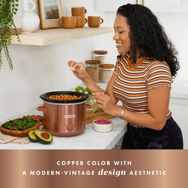 Crockpot Design Series 3-Quart Manual Slow Cooker, Copper - AliExpress