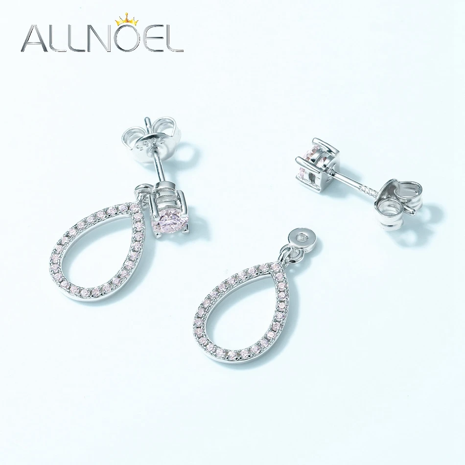925 Sterling Silver 4*4mm VVS1 D Color Moissanite Drop Earrings for Woman Diamond Bridal Wedding Gifts Certified GRA ALLNOEL