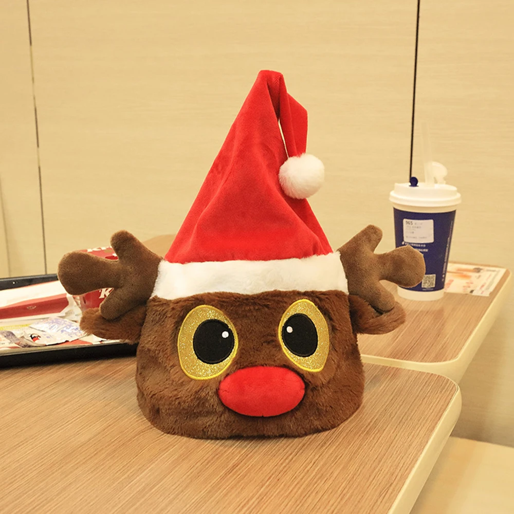 Singing Dancing Christmas Hat Cute Santa Hats for Adults & Kids Funny Swing Musical Funny Toy Hat for Christmas Party