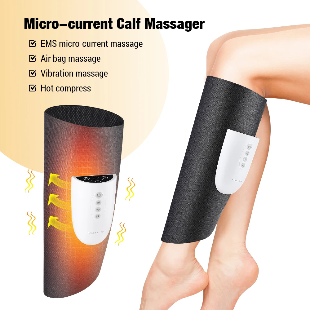 

EMS Calf Massager Leg Vibration Massage Hot Compress Electric Kneading Airbag Calf Wrap Massage Relieve Muscle Soreness